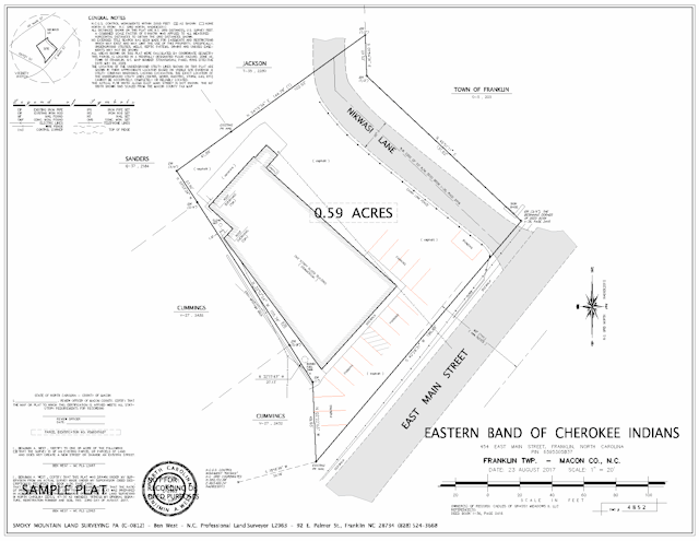 Boundary Survey for Eastern Band of Cherokee Indians by Smoky Mountain Land Surveying - Franklin, NC